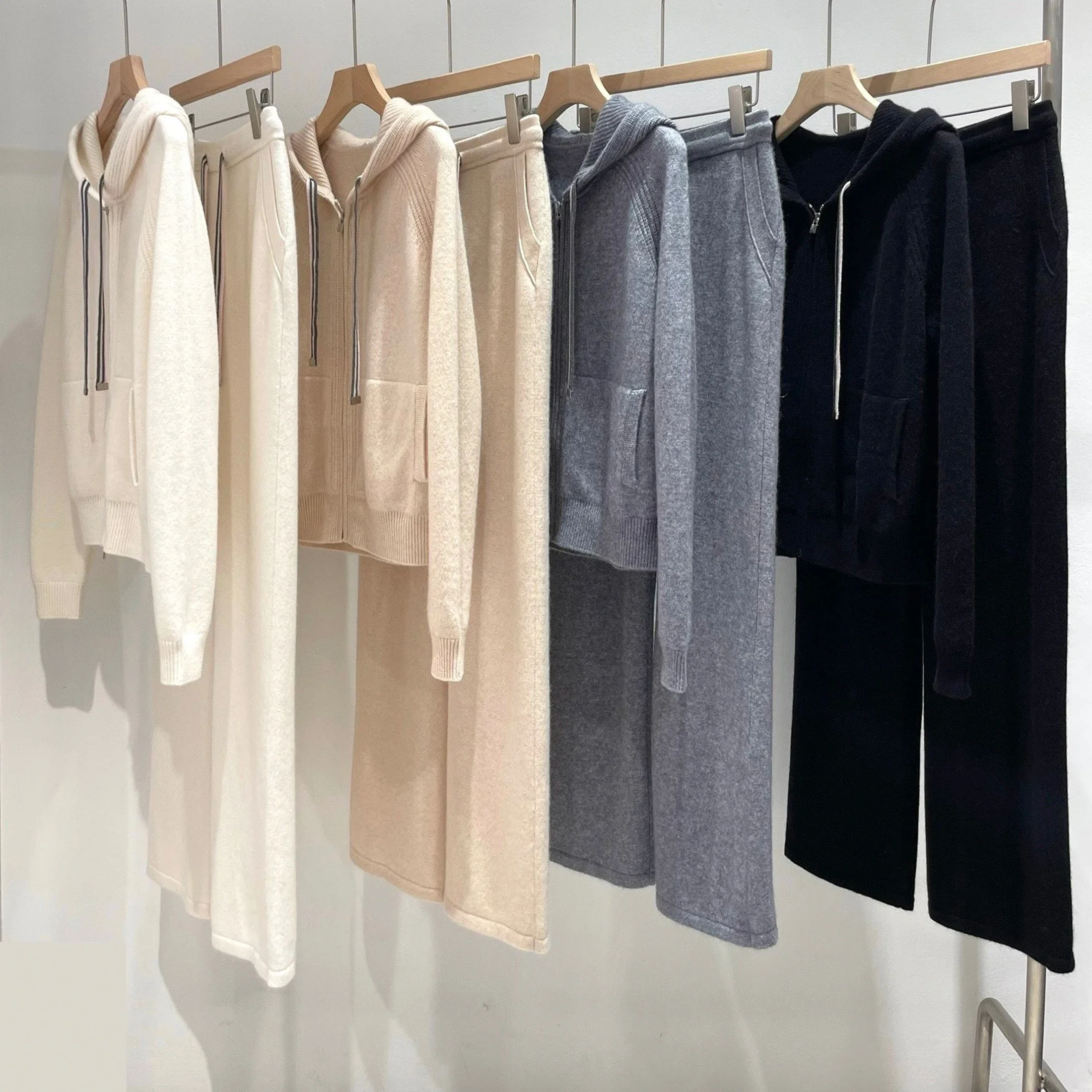 

NIGO Women's Spring And Autumn Fashion Casual Knitted Suit Long Pants Long Sleeve Solid Color Cashmere Sweater Ngvp #nigo8772