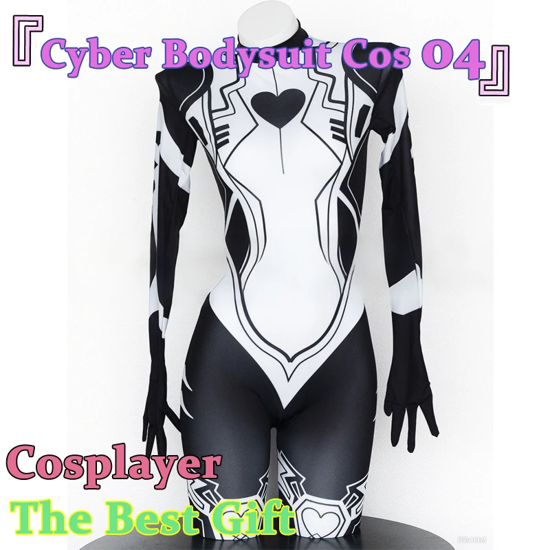 

Women White AI Robot Tight Zentai Suit Anime Game Cosplay Zipper Jumpsuit Punk Cyber Bodysuit Halloween Event Costumes Swimwear