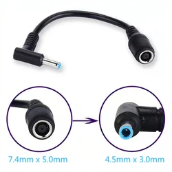 Female 7.4mm x 5.0mm to 4.5mm x3.0mm Male Charger Adapter Power Connector Converter Cable DC Jack for Dell Hp