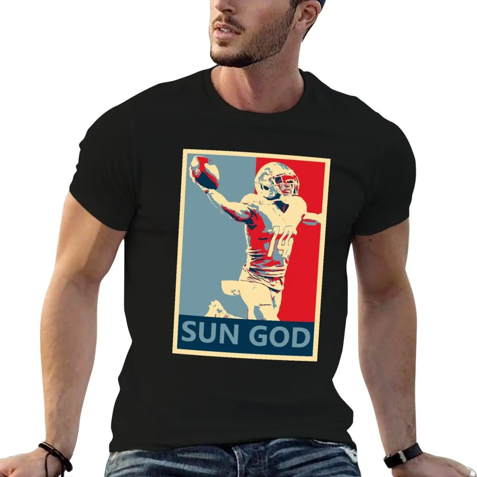 

Amon-Ra St. Brown Lions Sun God Campaign T-Shirt t shirt custom print printed t shirts for man man t shirts graphic T-shirt