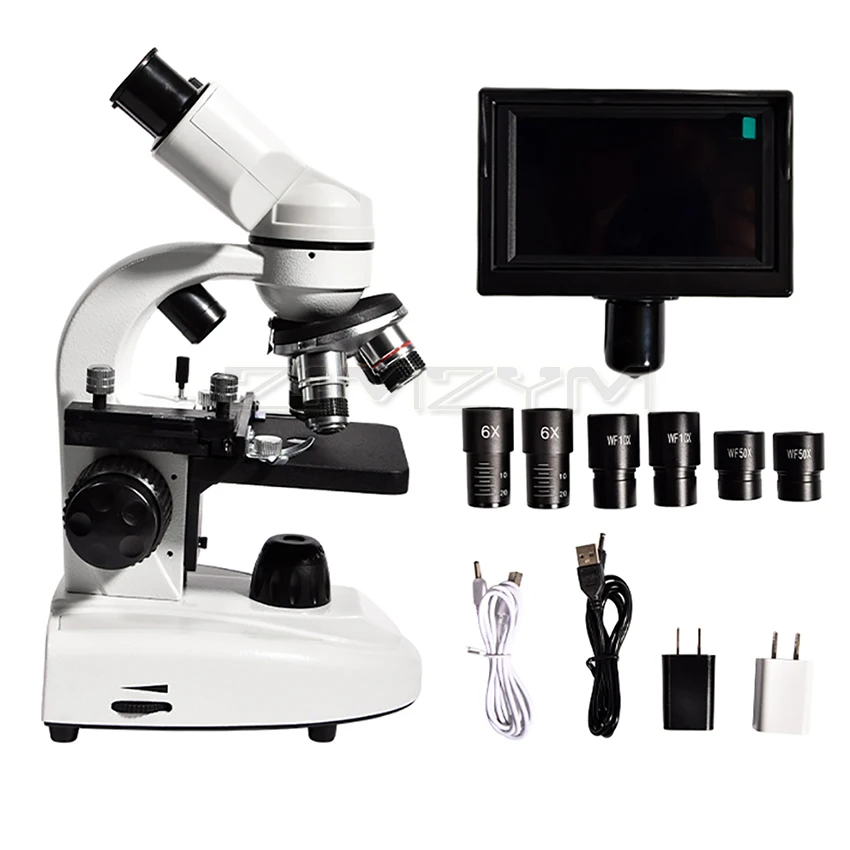 Imagem -06 - Zoom Microscópio Composto Digital Microscópio hd Biológico Campo Amplo Oculares 10x e 50x para Laboratório 30000x
