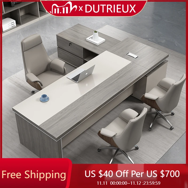 

Minimalist Work Office Desk Modern Storage Reading Combination Art Office Desk Storage Drawers Boss Schreibtisch Desk Furniture