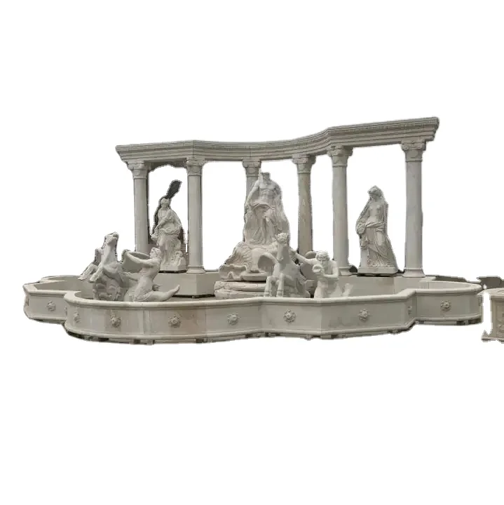Custom Marble Fountain Sculpture Handmade Carving Large Piazza Famous  for Outdoor Landscape Deposit Only