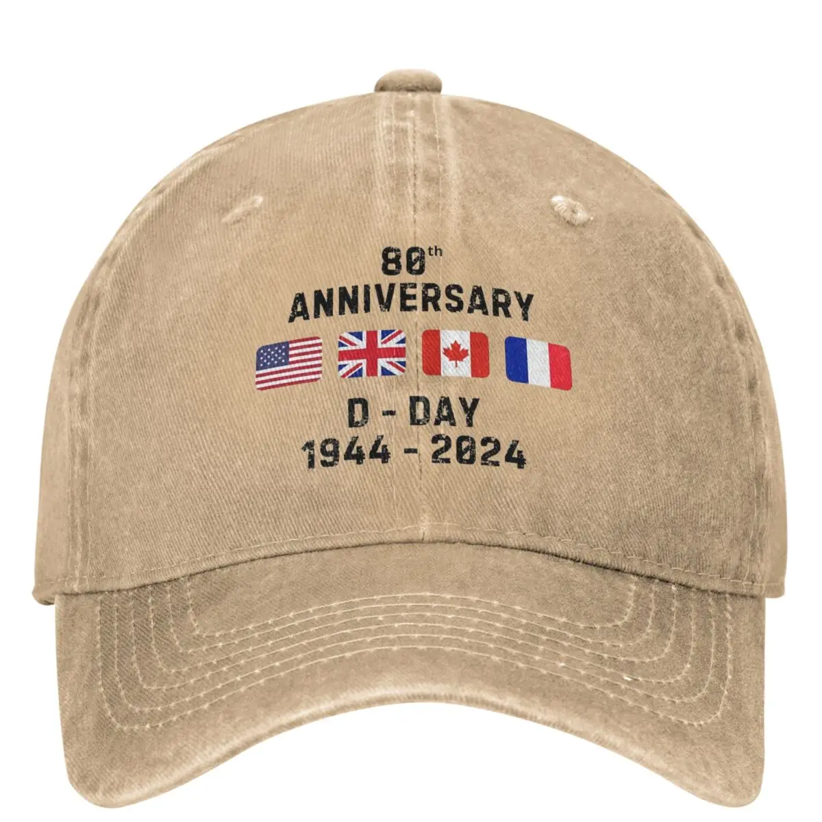 1944 D-Day 2024 80th Anniversary Normandy Casual Baseball Cap Flag Trucker Hat Snapback Cap Couple Women Fitted Baseball Caps