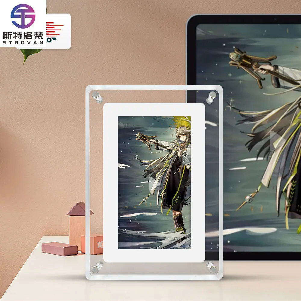 

7 Inch Crystal Advertising Player Transparent Acrylic Motion Video Lcd Digital Photo Frame Motion Video Frame Album