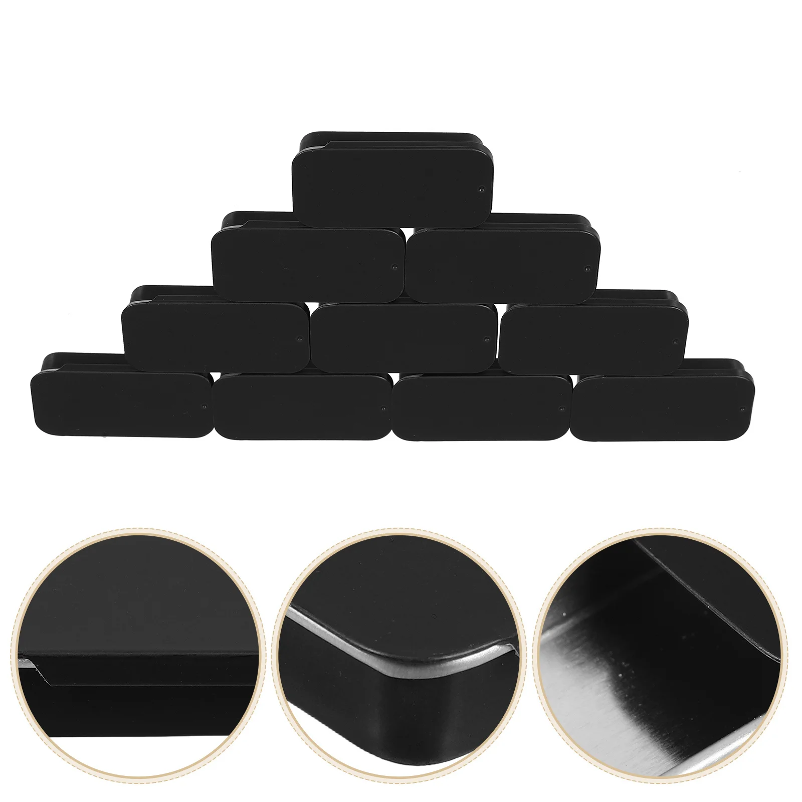

10Pcs Sliding Lid Gum Tin Push Pull Candy Storage Box Small Portable Rectangular Containers Mini Storage Case Travel Tin
