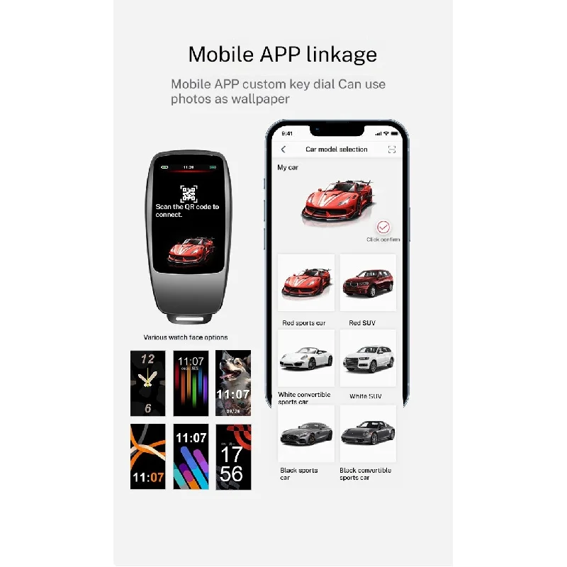 SK03 Mercedes LCD Smart Digital Key Comfortable Entry Phone Connection For BMW Benz Audi Ford Land Rover Toyota Honda Tesla