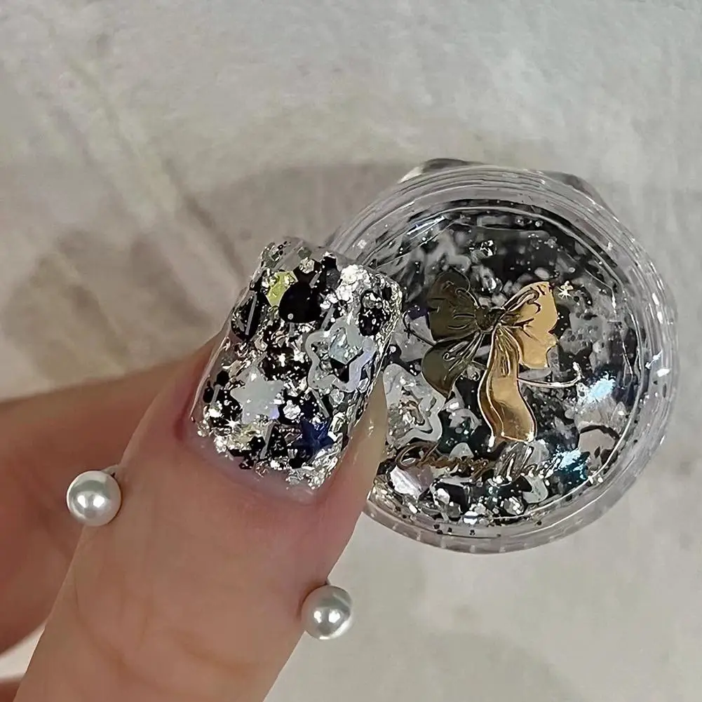 เล็บ Art Glitter Sequins 3D เลเซอร์เล็บที่มีสีสัน Confetti สติกเกอร์อุปกรณ์แต่งเล็บ Make Up DIY Decals ตกแต่ง