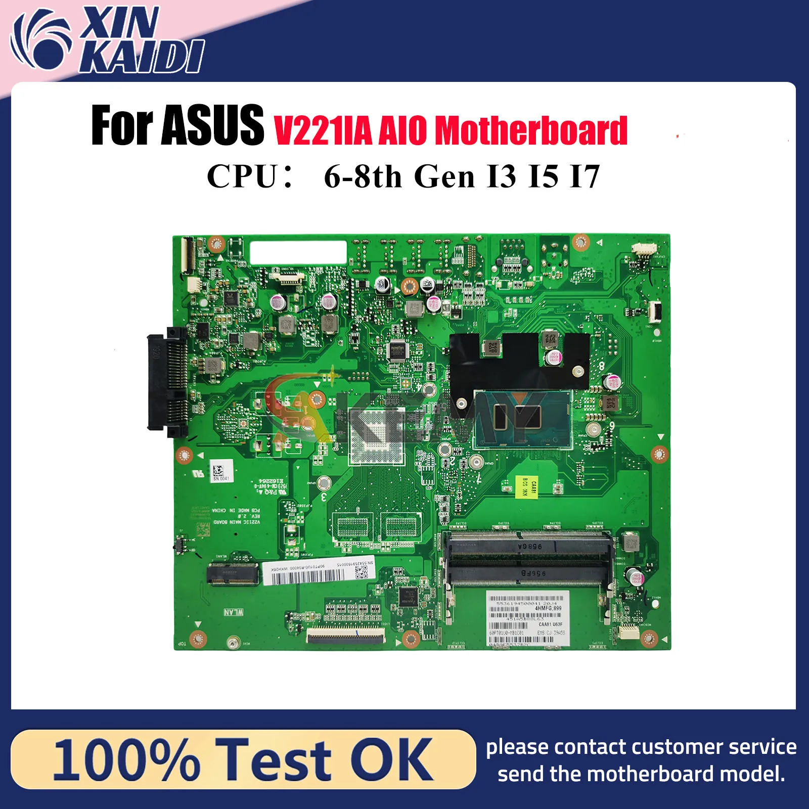 

V221IA Motherboard For ASUS Vivo AiO V221IC V221IA V221ID V221I Mainboard With I3 I5 I7 CPU 100% tests OK fast shipping stk