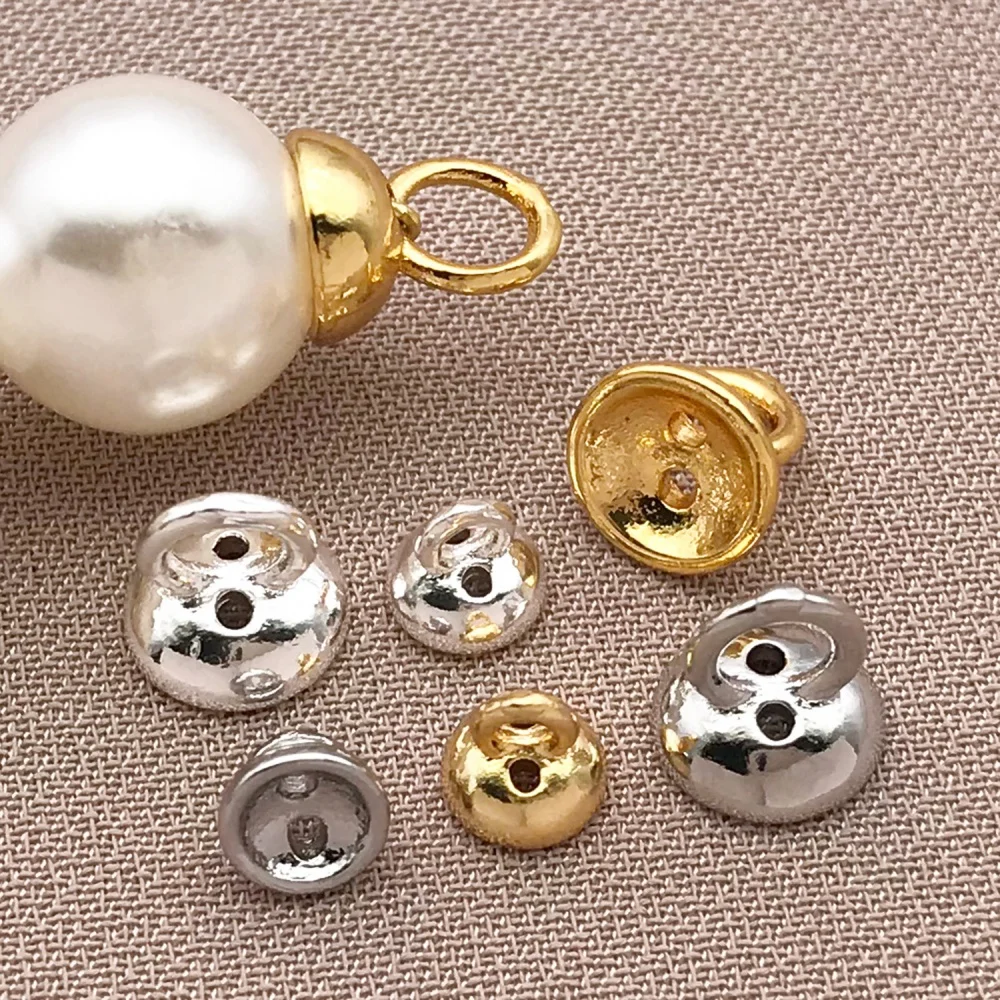 5pcs/PACK 18K Copper Plated Golden Thick Silvery White Golden Concealed Wire Cap, DIY Jewelry Making Accessories