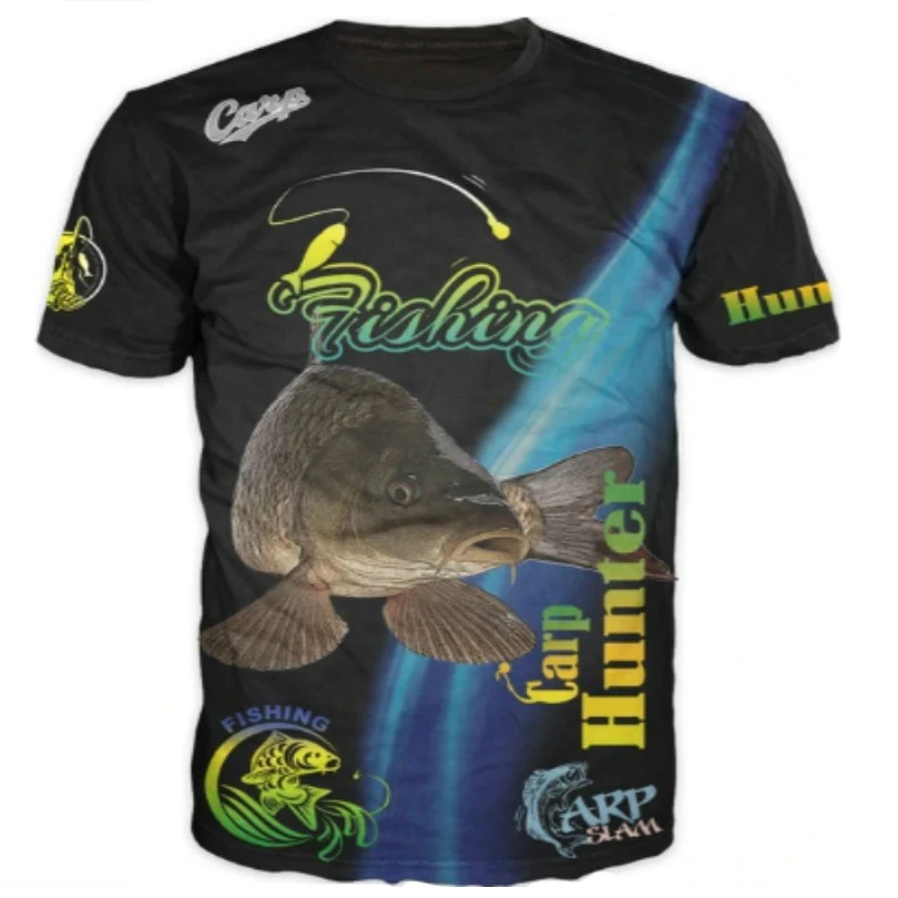 Summer Harajuku Carp Fish Print Men Women T Shirts Casual Breathable Round Neck Short Sleeve Sports Oversized T-shirts Men tops image 3
