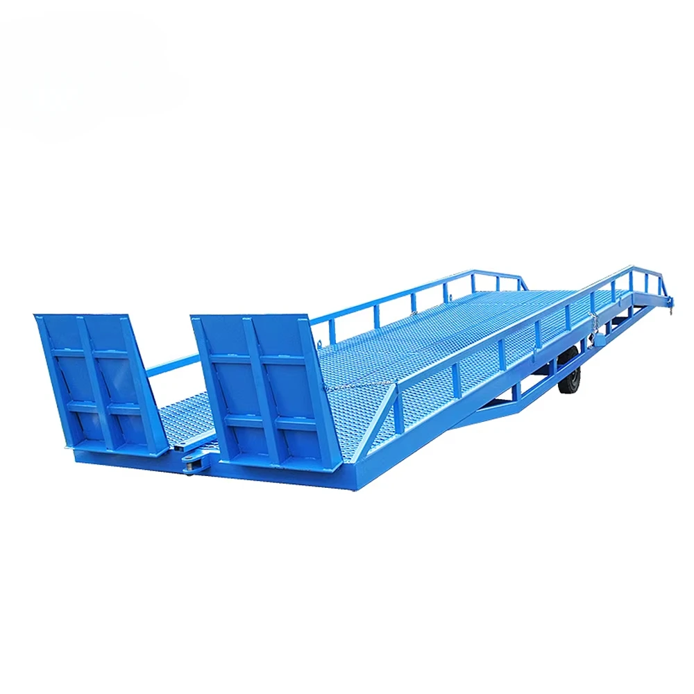 Movable manual hydraulic loading yard ramp for sale Forklift mechanical edge of dock leveler foldable fixed yard ramp