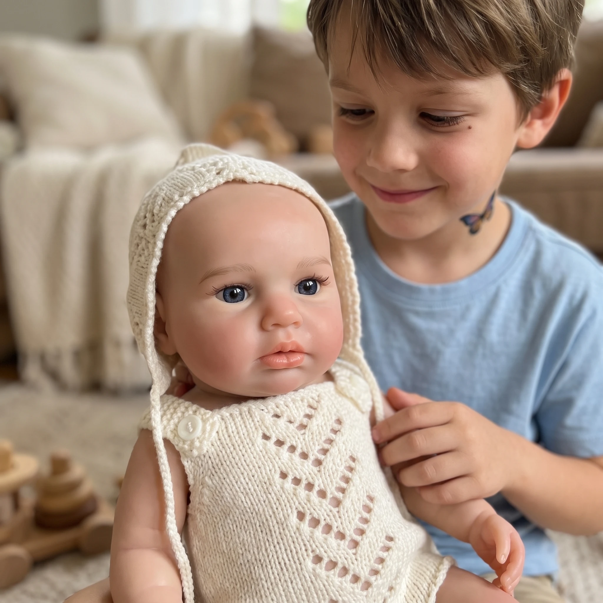 13 Inch Silicone Bebe Reborn Baby Newborn Doll Loulou Awake Handmade Reborn Doll Girls