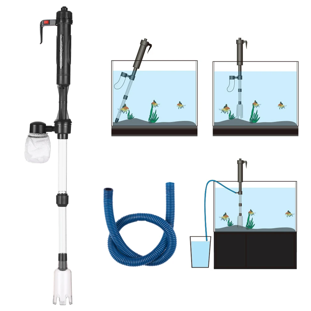 Electric Aquarium Fish Tank Water Changer Sand Washer Vacuum Siphon Operated Gravel Cleaner Aquarium Cleaning Tool