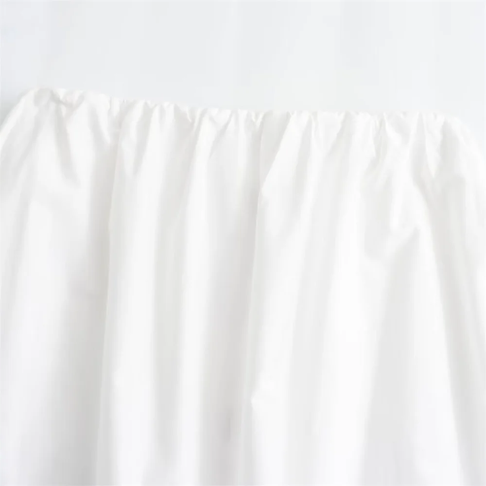 UNIZERA2024 Spring New Product Women\'s Simple and Versatile Loose Midi Skirt White Temperament Half Skirt Fluffy Skirt