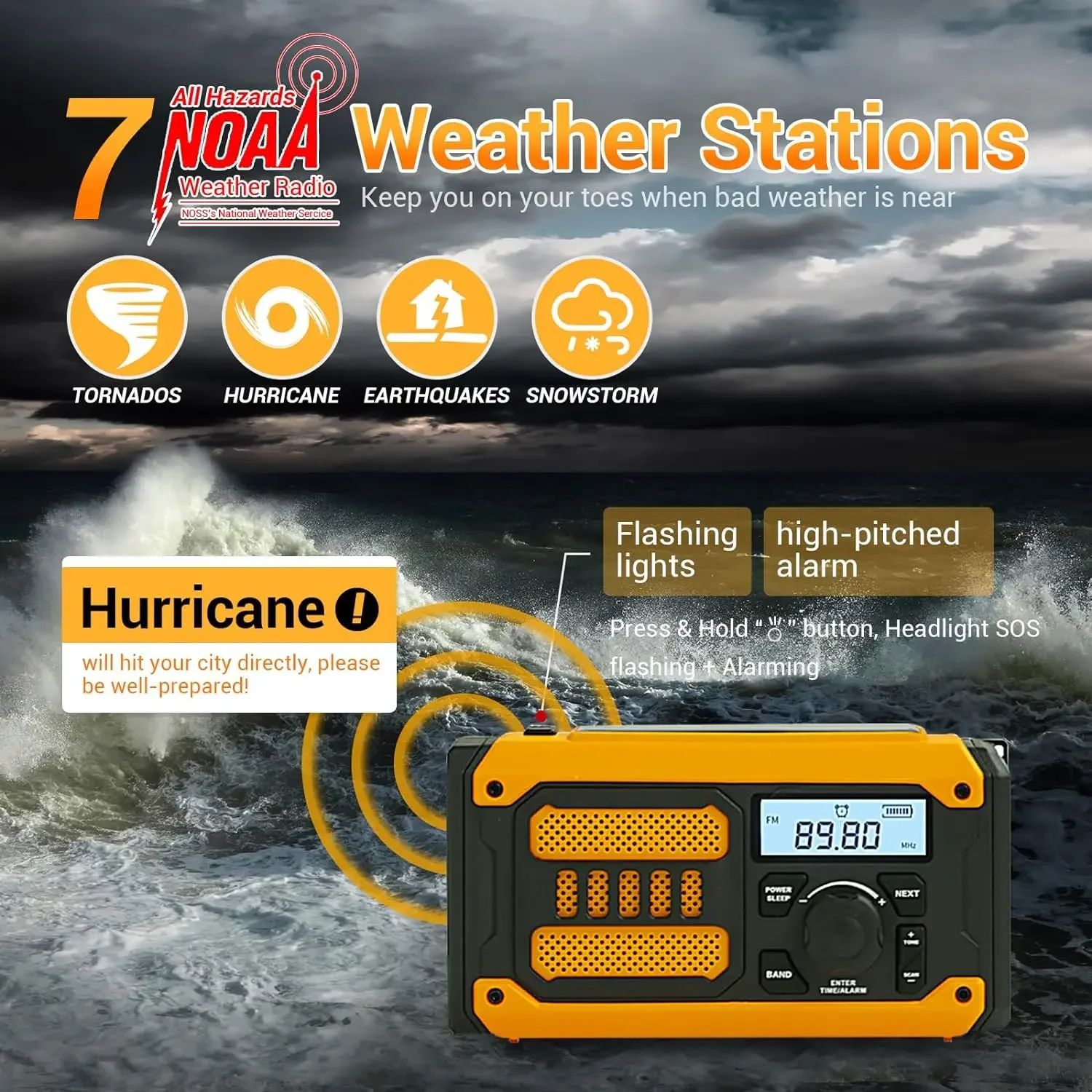 CENTRALINTEL Radio di emergenza solare portatile AM FM NOAA meteo Radio manovella SOS esterno Radio 2000mAH caricatore del telefono cellulare