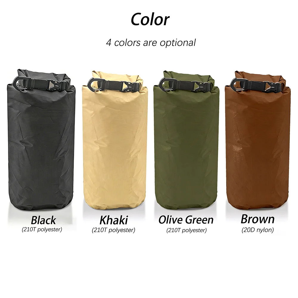 Ultralight Roll Top Waterproof Dry Bag Large Capacity Foldable Bucket Sack for Canyoneering River Trekking Swimming Kayaking Pad