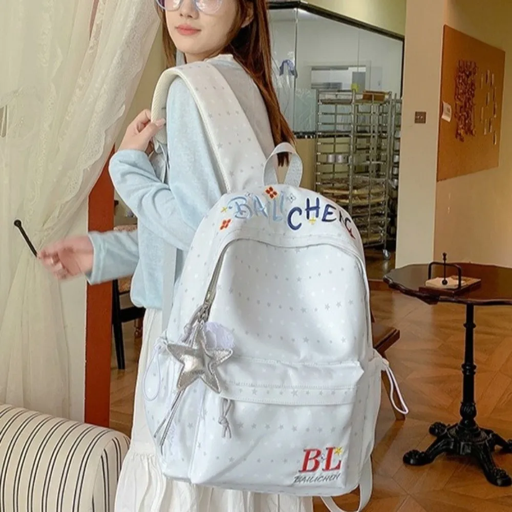 Korean Academy Style Small Star Backpack Large Capacity Shockproof School Backpack Wear-resistant Waterproof School Bag