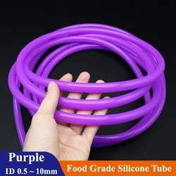 Tuyau flexible en caoutchouc de silicone de qualité alimentaire, non cubique, aquarium de jardin, violet, ID 0.5, 1, 2, 3, 4, 5, 6, 7, 8, 10mm, 1 m, 3 m, 5 m, 10m tuyau de tube, tube