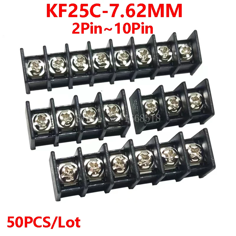 

50PCS Barrier Type Terminal Block Palisade Type PCB Connecting Terminal KF25C 7.62mm 2P 3P 4P 5P 6P 7P 8P 9P 10P 11P 12P