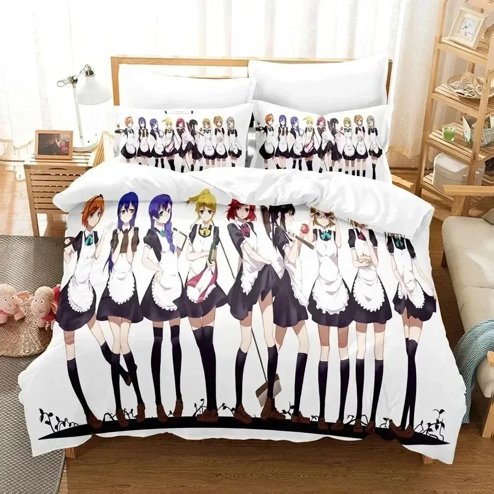

Anime Love Live! School Idol Festival Bedding Set 3D Printed Suitable for Bedroom Duvet Cover Set With Pillowcases Home Textile