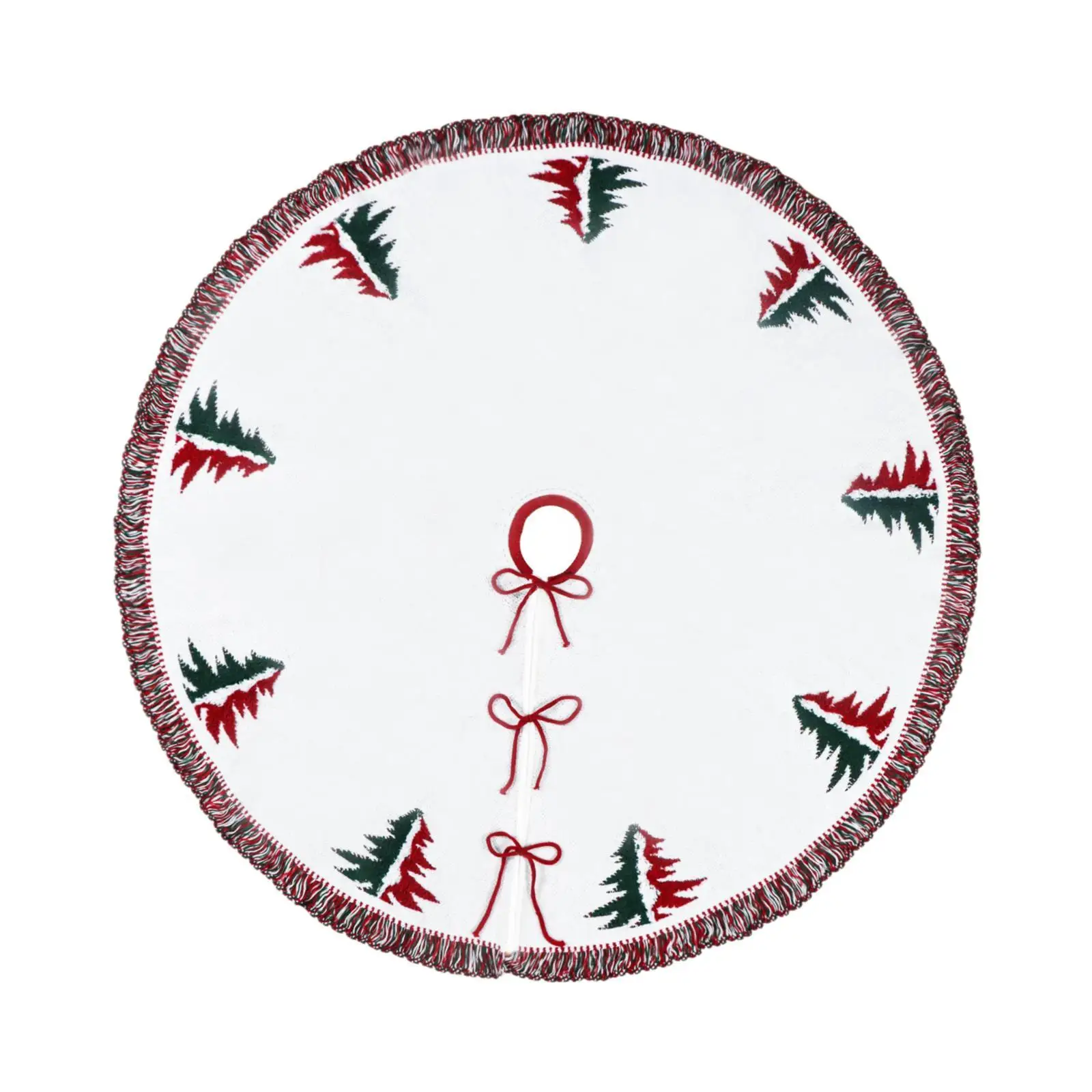 48 Inches Knit Tree Skirt Decor Soft Cover Mat for Outdoor Holiday Indoor