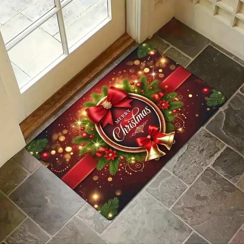 VIKAMA Fall Apple Cider Donut Door Mat Autumn Print Welcome Rug Non Slip For Entryway Front Door Indoor Outdoor Decor