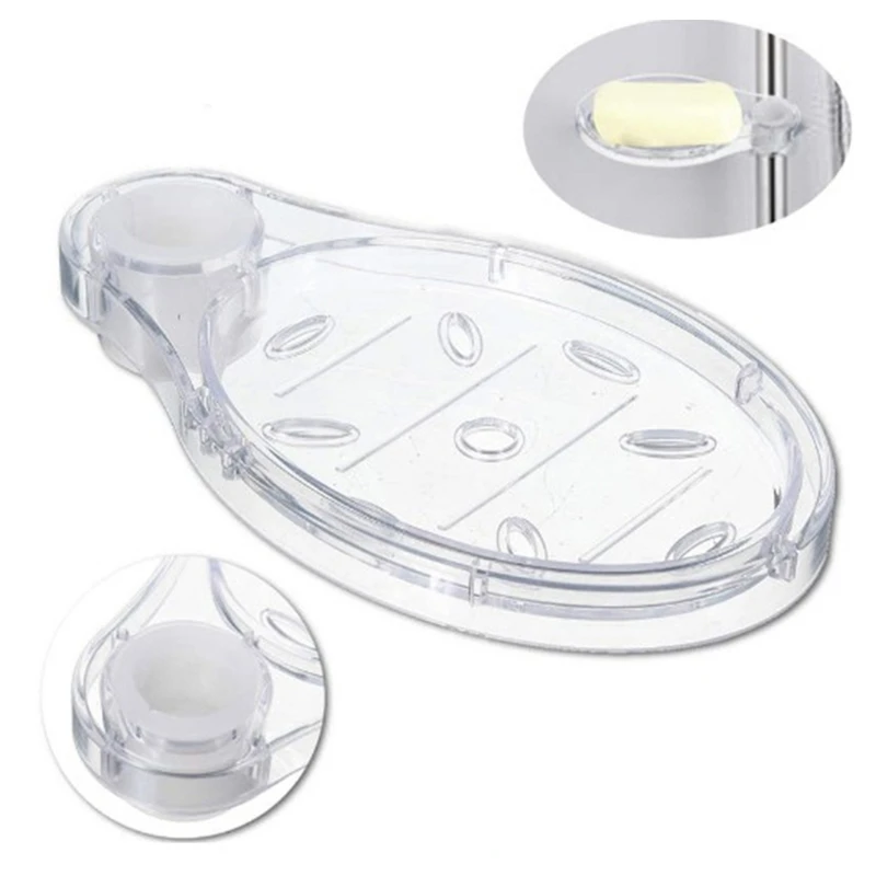Oval Shape Soap Box Clear Plastic Soap Tray Bathroom Lift Bar Soap Rack Shower Storage Organizers Soap Dish  Free 517A