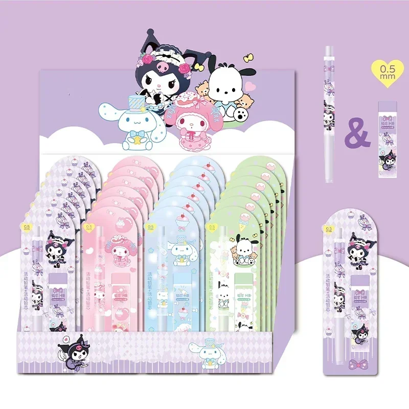 Random One Sanrio Automatic Pencil Kawaii Kuromi Cinnamoroll Cartoon Student 0.5mm Pencil Cute Children's Writing Pen