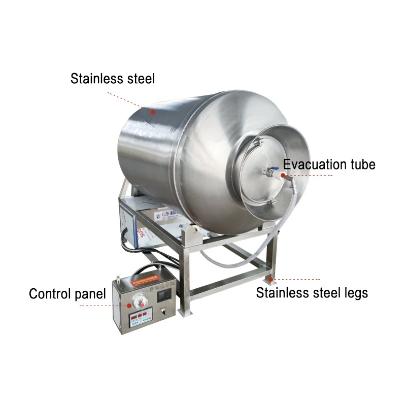 Commercial Vacuum Roller 304 Stainless Steel Meat Marinating Roller Poultry Meat Processor
