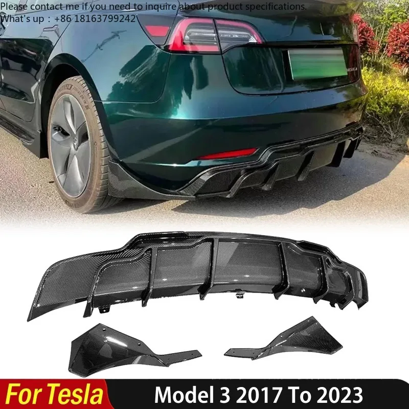 

For Tesla Model 3 2017 2018 2019 2020 2021 2022 2023 Car Rear Bumper Lip Diffuser Lip Side Corner Cover Splitter Guard Plate