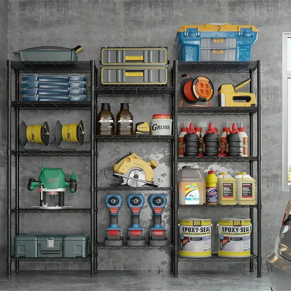 5-Tier Metal DIY Storage Shelves Wire Shelving for Garage Kitchen