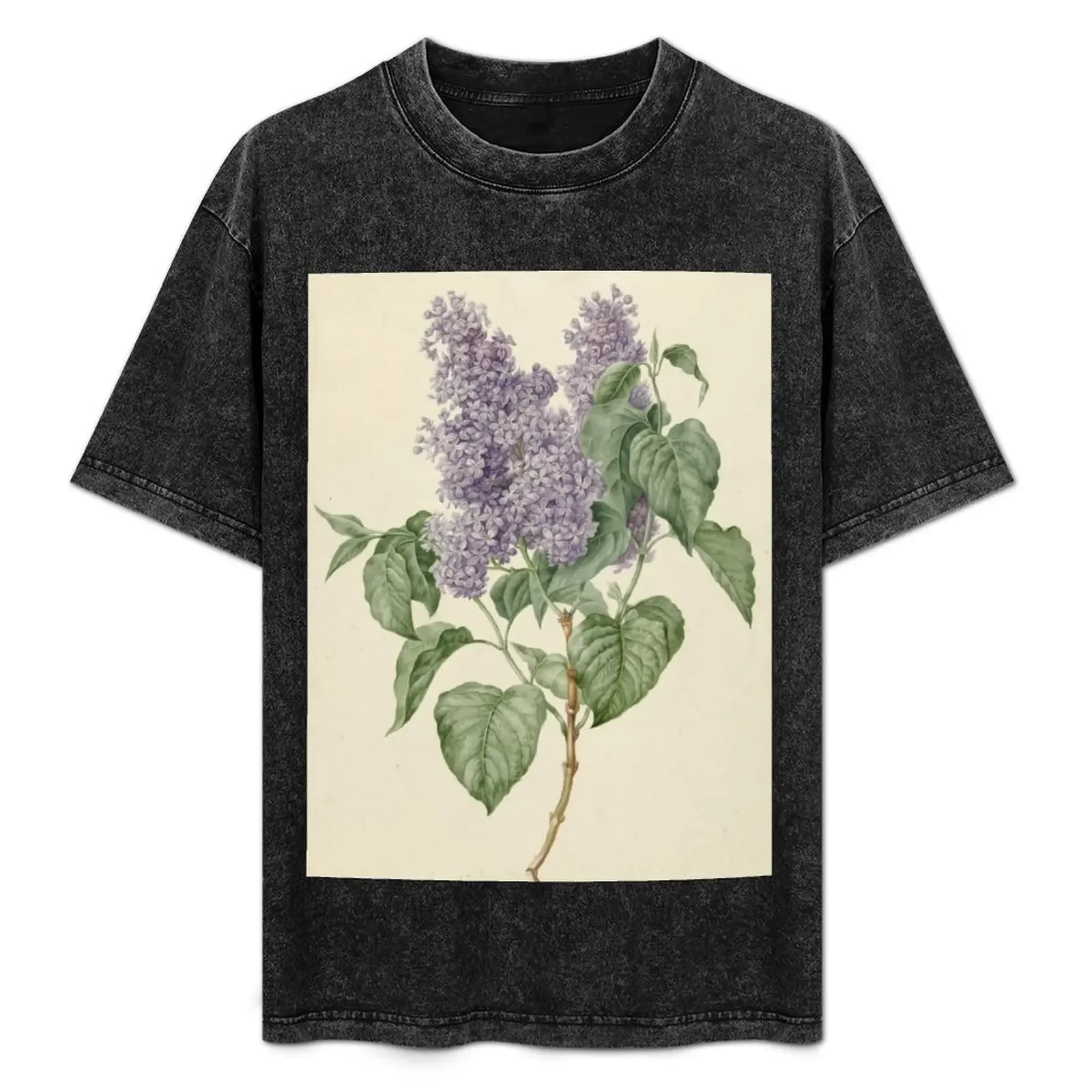 

Lilac Botanical Print T-Shirt Thanksgiving Casual Tee