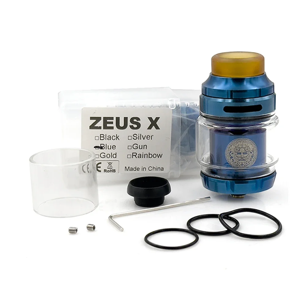 AosVape Single Zeus X RTA 25mm atomizzatore 4.5ml vetro 810 Delrin Drip Tip flusso d\'aria serbatoio a tenuta stagna