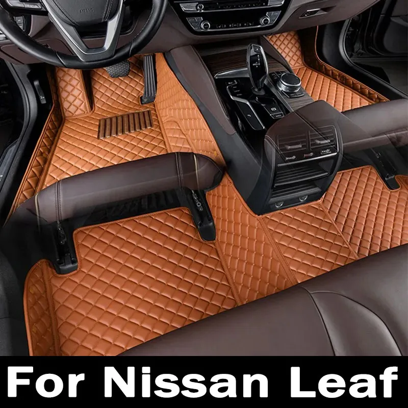 Floor Mats For Nissan Leaf ZE0 AZE0 2011~2017 Dirt-resistant Car Mats luxury Leather Mat Anti-dirt Pad Car Accessories Interior