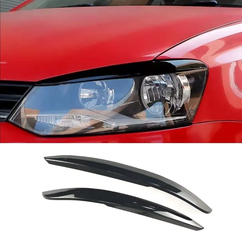 Car Sticker Front Headlight Eyelid Lamp Eyebrow Trim Strips For Volkswagen POLO MK5 2011-2018 Exterior Accessories Decoration