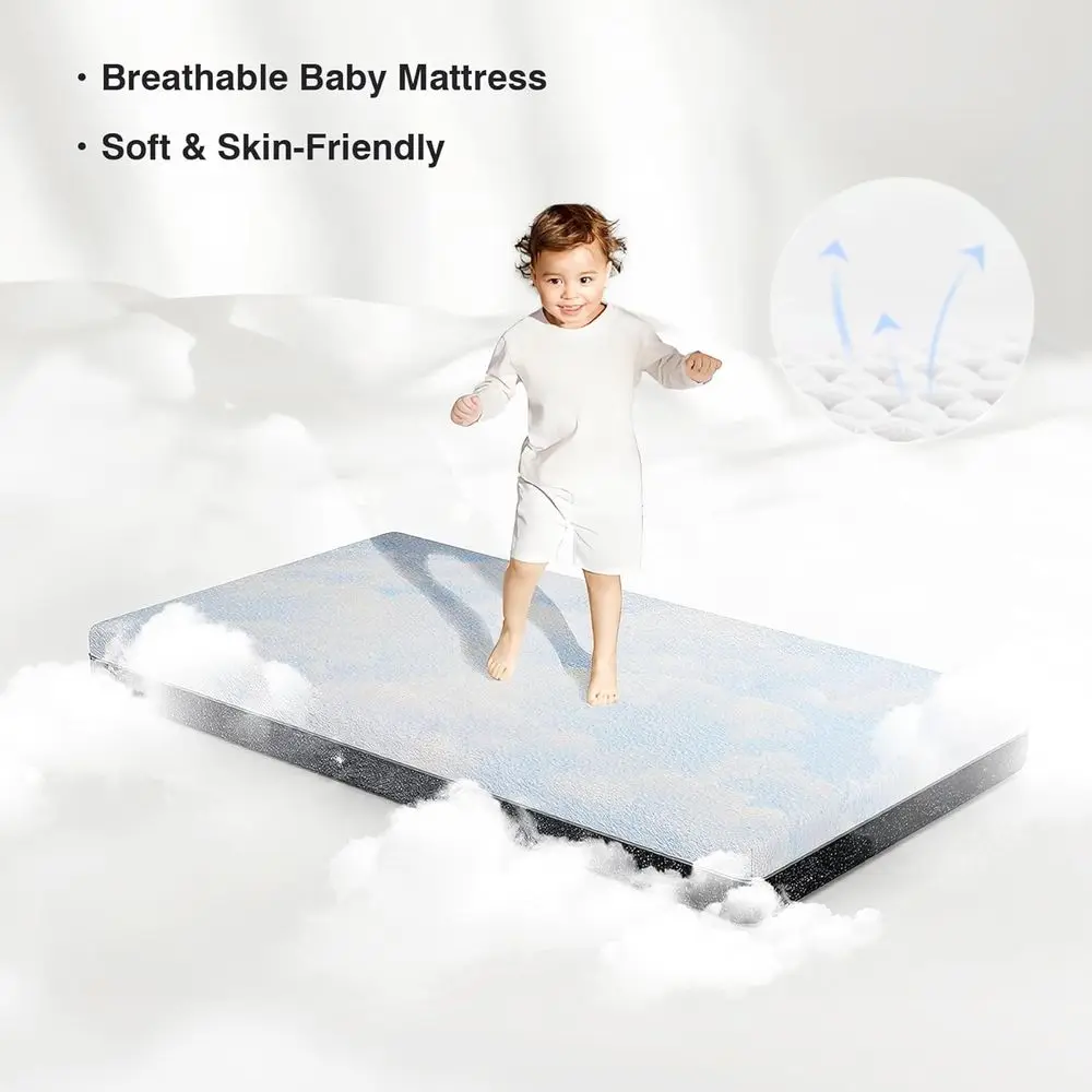 Dual-Sided Comfort Baby and Toddler Crib Mattress with Cool Gel Memory Foam, Triple-Layer Breathable Premium Baby-Mattress for I