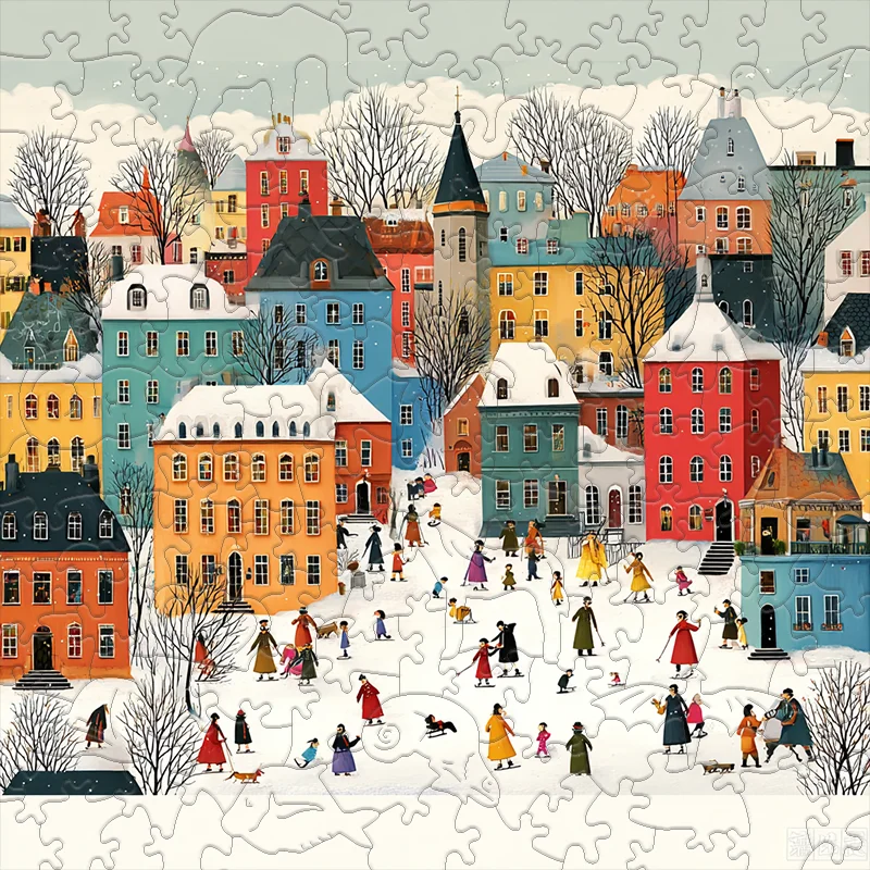 ปริศนาจิ๊กซอว์ไม้แฮปปี้ทาวน์ -เกมการศึกษาเพื่อการผ่อนคลายความเครียดเพื่อการตั้งใจและความสนุกสนาน