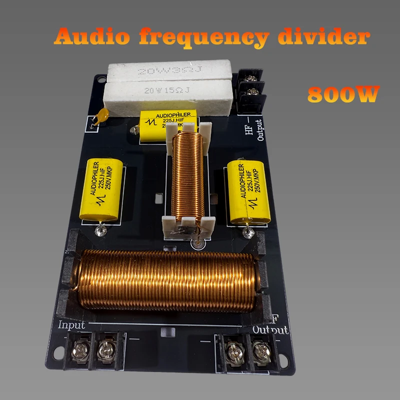 Divisore di frequenza audio Modulo filtro crossover Hi-Fi a 2 vie da 800 W Divisore di frequenza per altoparlante audio Home Theater regolabile