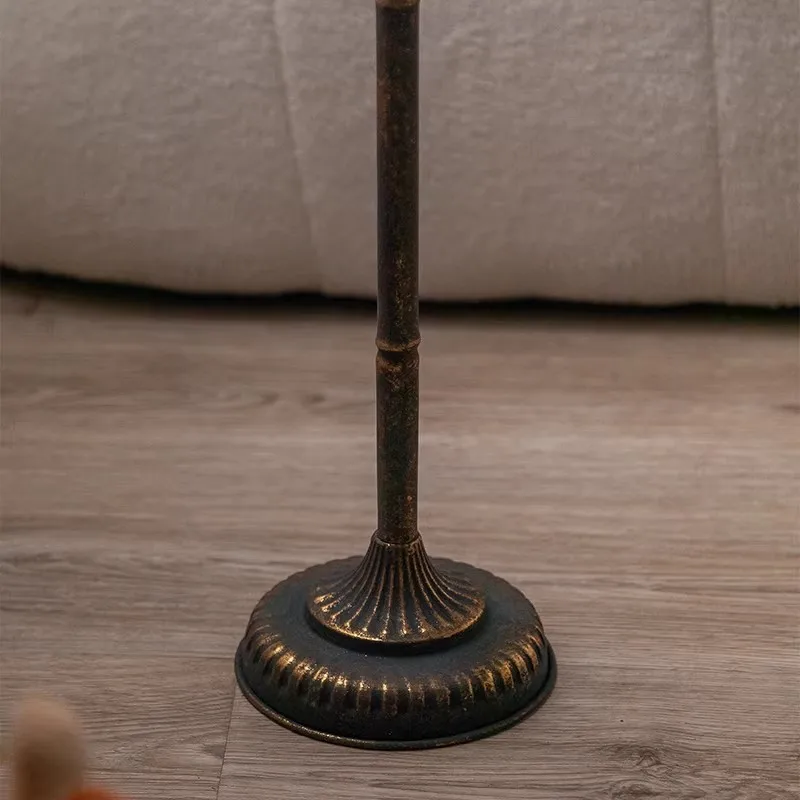 Retro candle holder, European wrought iron old decorative floor lamp ornament