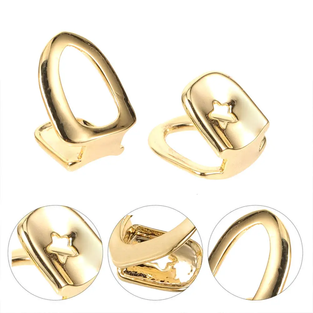 

Набор из 4 золотых капп-грилов на один зуб, прочные металлические украшения для зубов, аксессуары для хип-хопа, косплея, рэперов, имитация грилов