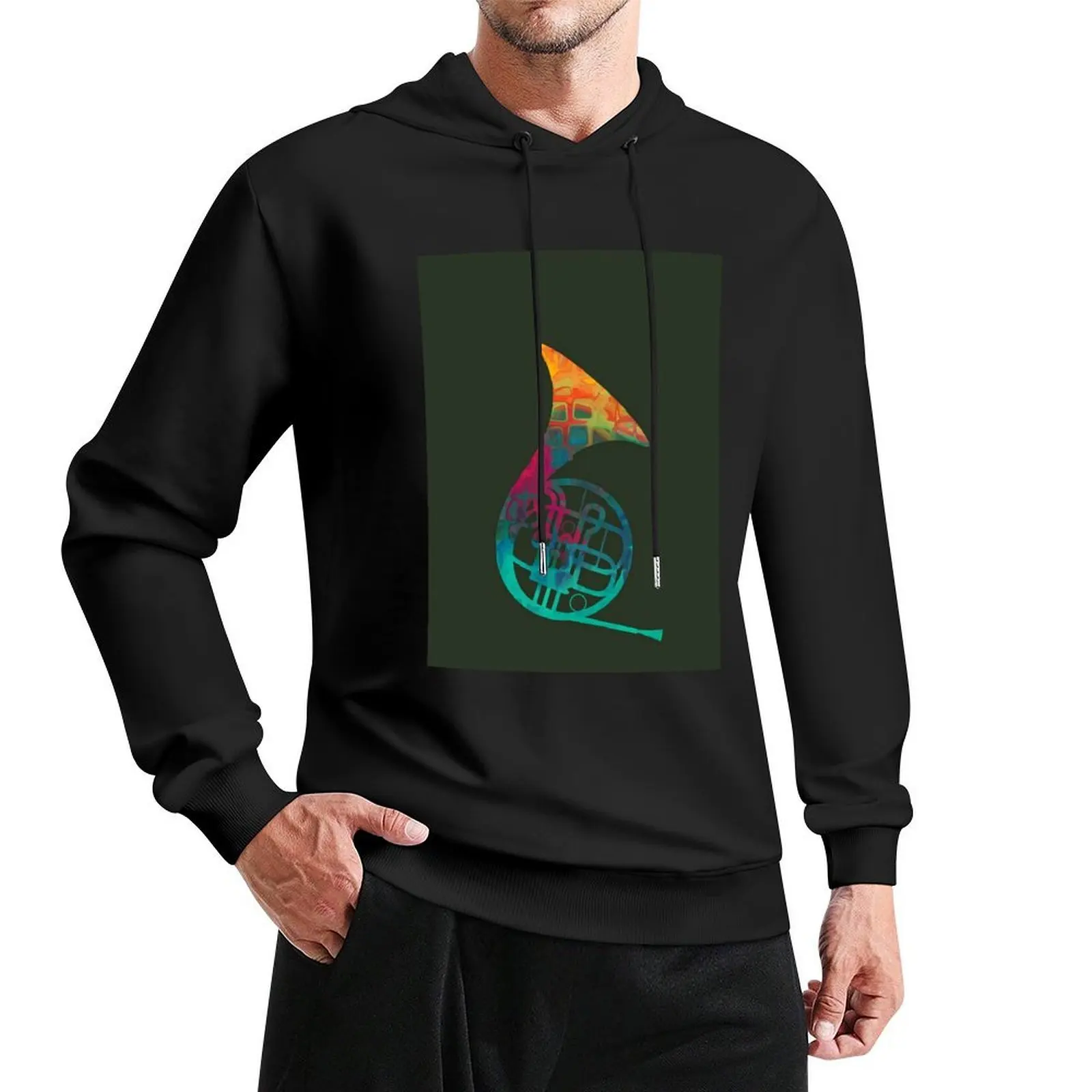 French Horn Hoodie korean clothes aesthetic clothing fashion men male clothes hoodie man