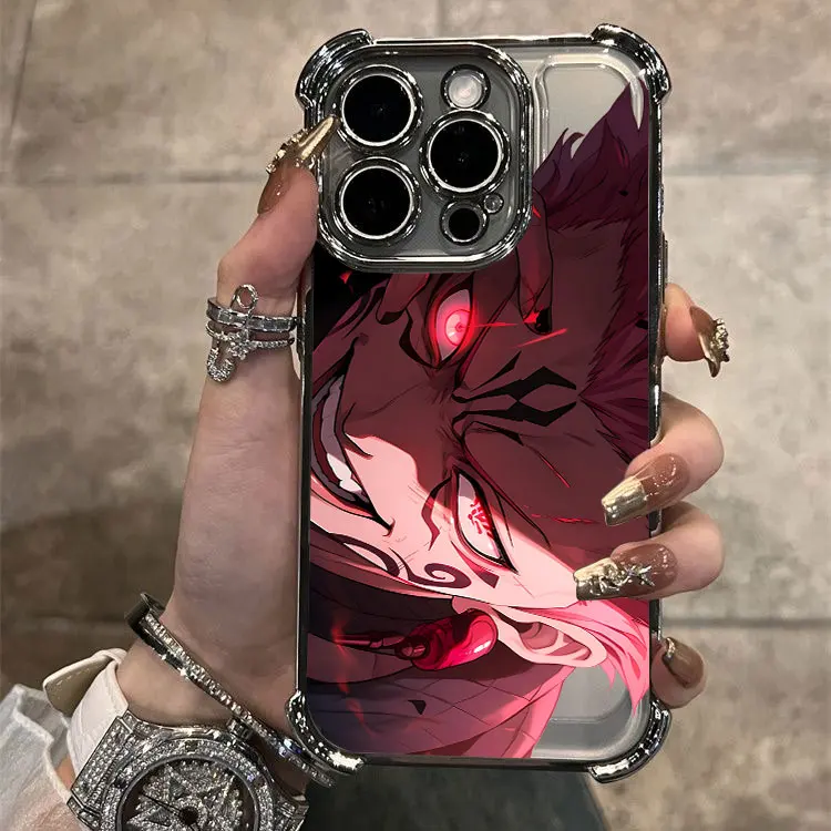 Anime Jujutsu Kaisen Plating Case For Infinix Hot 40i 30 30i 10s Play Smart 9 8 7 Note 40 Spark Go Anti Fall Airbag Cover