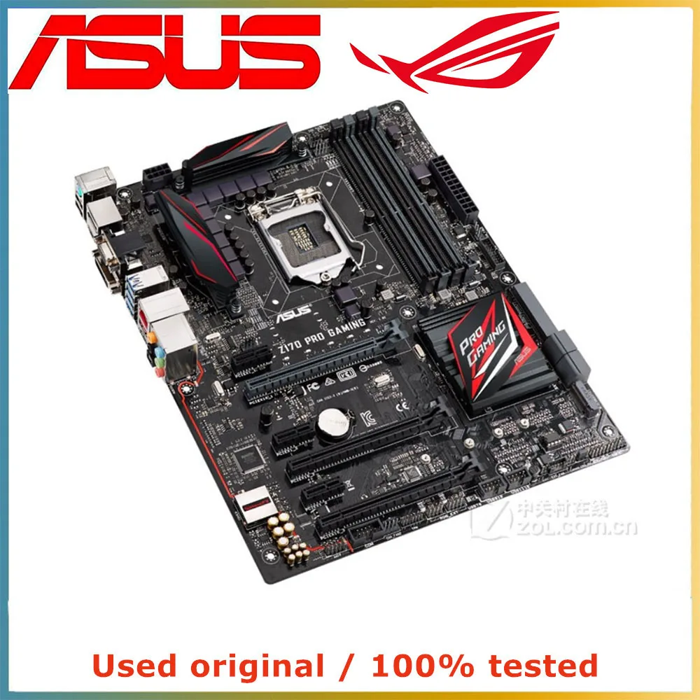 Imagem -06 - Placa-mãe do Computador do Jogo do Asus-z170 Pro Lga 1151 Ddr4 64g Mainboard do Desktop M.2 Nvme Pci-e 3.0 X16