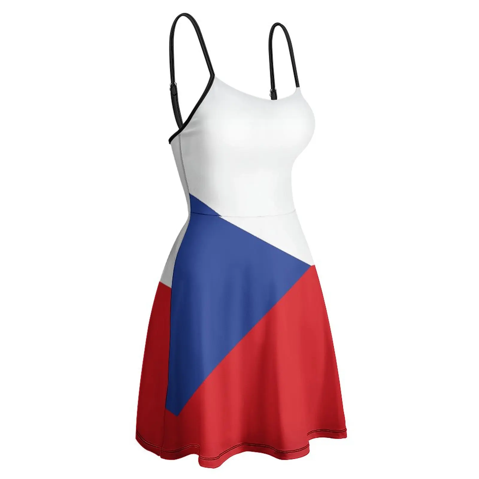 Sexy  Woman's Gown The Dress Flag of The Czech Republic Women's Sling Dress Funny Cocktails Humor Graphic