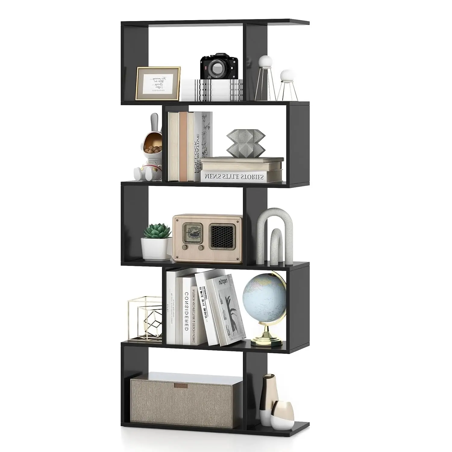 5-Tier Geometric Bookcase 62.5