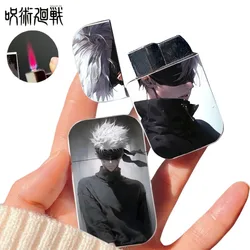 Jujutsu Kaisen Gojo Satoru Cartoon Personality Pink Flame Metal Lighter Creative Anime Flip Windproof Cigarette Lighter Gift