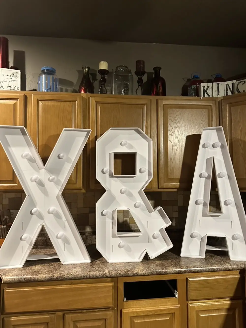 91,5 cm verlichte marquee letters, grote mozaïek marquee verlichting voor feestdecoratie, bruiloften, verjaardagen en jubilea. - afbeelding 2