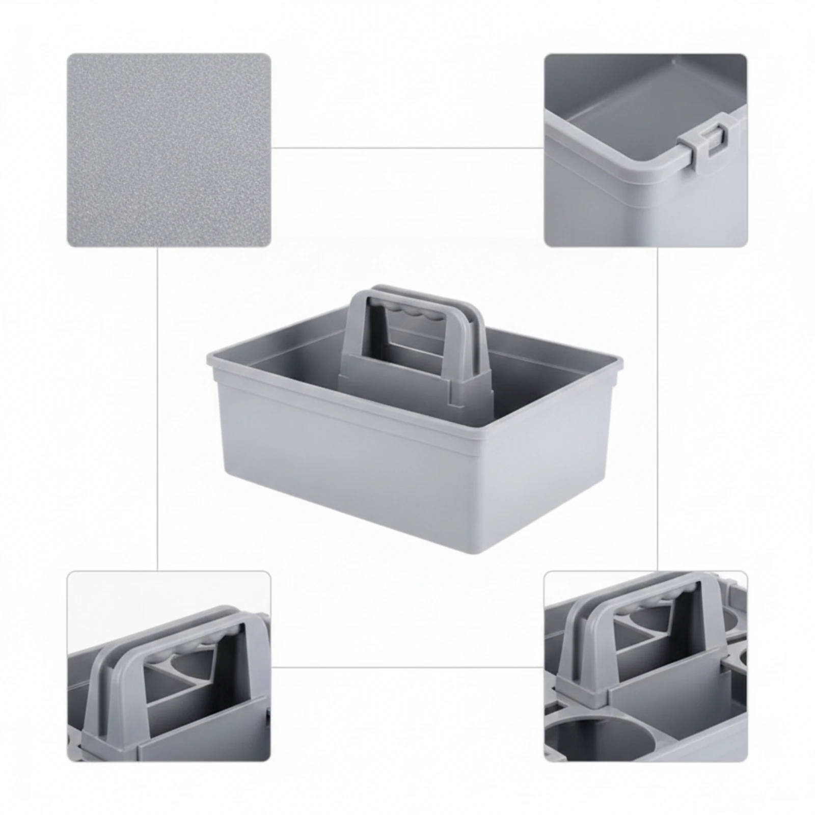 Cleaning Organizer with Handle Multipurpose Plastic Tool Organizer Plastic Basket with Handle Lightweight Container Rectangular