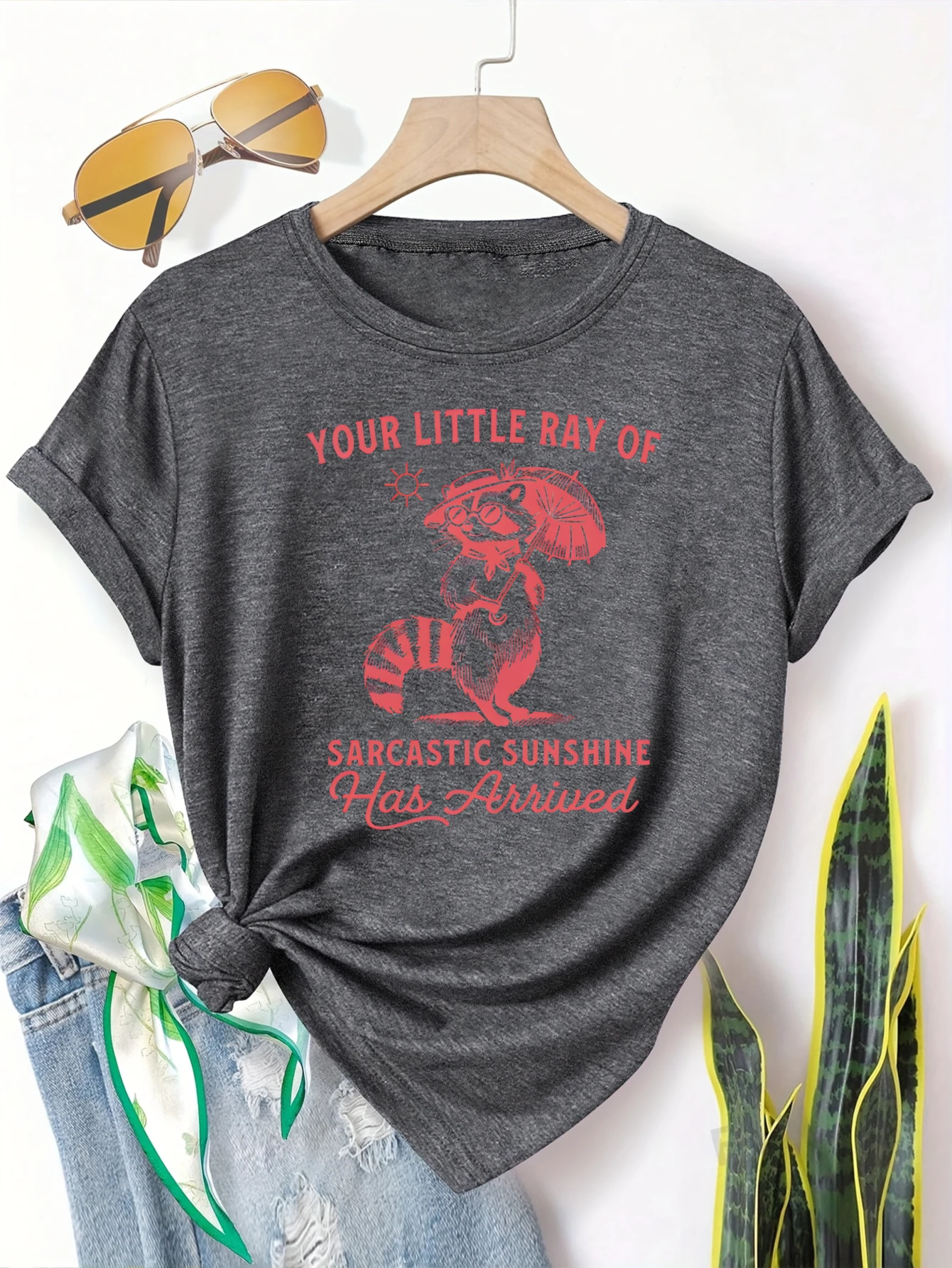 

Plus size women's short sleeve T-shirt Your Little Ray Of Sarcastic Sunshine Has Arrived soft and comfortable fabric summer